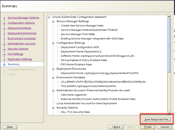 Oracle GoldenGate Configuration Assistant (OGGCA) Response File Location 