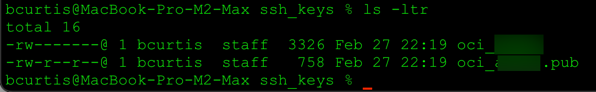 oci ssh keys list