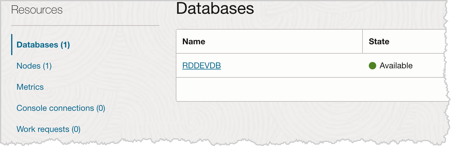 oci dbcs cdb resources