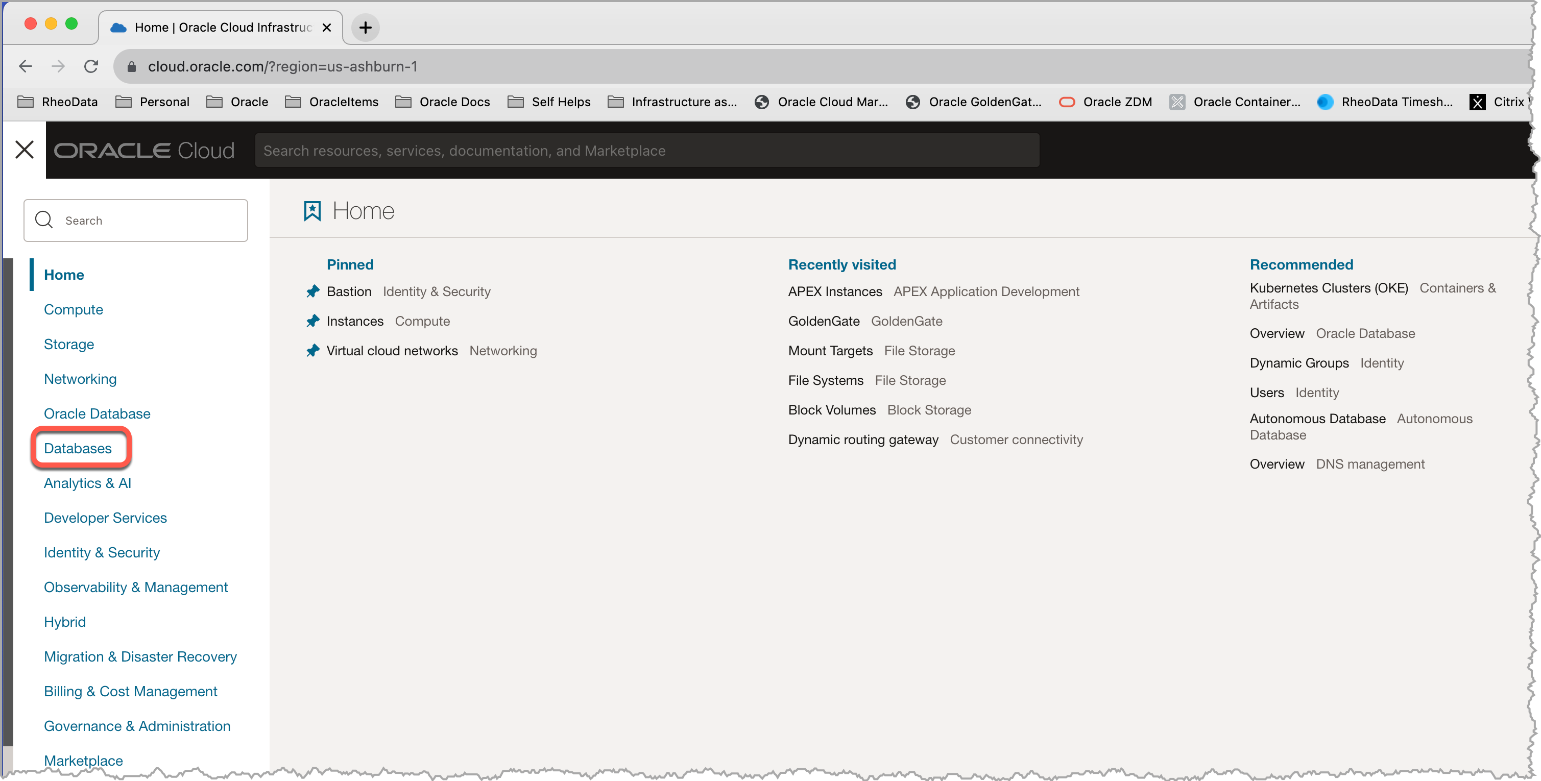 oci databases